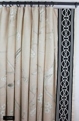 Mary McDonald Chinois Palais in Blush Conch with Malmaison Trim in Noir/Swan (Custom Made by Lynn Chalk)