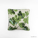 Pillow in Peter Dunham Fig Leaf on Natural with welting