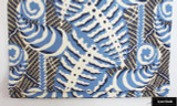 Quadrille Alan Campbell Ferns in Blues Beige on Tint Roman Shades