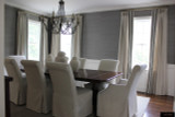  Dining Room featuring Linen Drapes with Border and Trim by Lynn Chalk