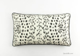 Les Touches Pillow in Black with contrasting black welting (Custom Size 14 X 24)