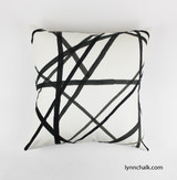 Custom Pillows in Kelly Wearstler Channels in Ebony/Ivory.