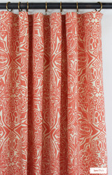 Drapes in Quadrille San Michele Rosso on Beige 302260F