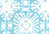 Sigourney Reverse Small Scale Turquoise on white 2485WP 01