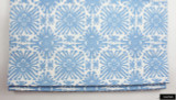 Quadrille Sigourney Small Scale French Blue on White Roman Shade