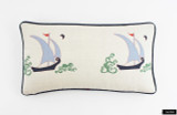 Katie Ridder Beetlecat Pillow in Lavender (12 X 22) with Navy Welting