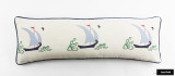 12 X 36 Katie Ridder Beetlecat Pillow in Lavender with Navy Welting
