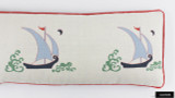 Katie Ridder Beetlecat Pillow in Lavender with Tomato Red Welting