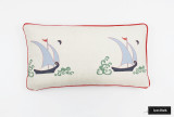 12 X 22 Katie Ridder Beetlecat Pillow in Lavender with Tomato Red Welting