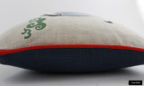 Katie Ridder Beetlecat Pillow in Lavender (18 X 18) with Tomato Red Welting and Navy Back