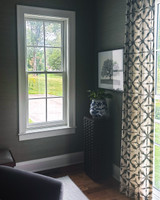 Custom Drapes in Schumacher Andromeda Charcoal