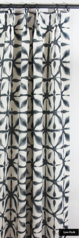 Custom Drapes in Schumacher Andromeda Indigo