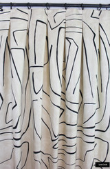 Drapes with Inverted Pleats in Kelly Wearstler Graffito in Linen/Onyx