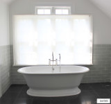 Bathroom Roman Shade Holland & Sherry Amalfi White Trevira Sheer