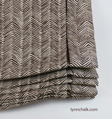 Custom London Style Roman Shades by Lynn Chalk in Quadrille Alan Campbell Petite Zig Zag -New Brown on Tint