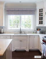  Quadrille Alan Campbell Mojave Roman Shades in Kitchen (shown in Periwinkle-comes on other colors)