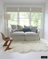 Roman Shades in Triple Window with Blackout Lining