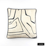 Custom Pillows in Graffito in Linen/Onyx with Black Welting (20 X 20)