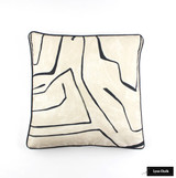 ON SALE 50% Off - Kelly Wearstler for Lee Jofa Graffito Pillow in Linen/Onyx GWF-3530.18 with Black Welting (Both Sides) Made To Order