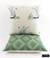 Pillows - Katie Ridder Beetlecat with and Sister Parish Pocantico in Fern