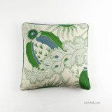 20 X 20 Pillows in Carnival Green with self welting