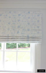 Custom Ikat Roman Shade in Blue - Made To Order