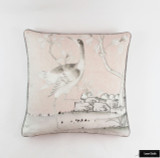 Custom Pillows 24 X 24 in Mary McDonald Chinois Palais in Blush Conch with Robert Allen Kilrush II Nickel Welting