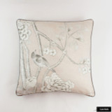 Custom Pillows 24 X 24 in Mary McDonald Chinois Palais in Blush Conch with Robert Allen Kilrush II Nickel Welting