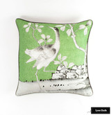 Custom Pillows 24 X 24 in Mary McDonald Chinois Palais in Lettuce with Robert Allen Kilrush II Nickel Welting