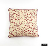 Les Touches Bordeaux with Welting in Robert Allen Lustre Sheen Dahlia (24 X 24 Pillow)