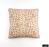 Les Touches Bordeaux with Welting in Robert Allen Lustre Sheen Dahlia (24 X 24 Pillow)