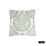 Galbraith & Paul Lotus Pillow in Mineral on Cream with Dublin Linen Seamist Welting Welting (20 X 20)
