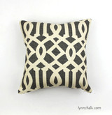 ON SALE 65% Off - Schumacher Imperial Trellis Midnight Charcoal Grey Pillow - (Both Sides-Made to Order)