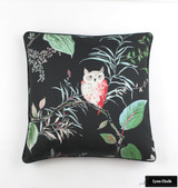 Custom Pillow in Kate Spade Owlish in Black with Black Welting