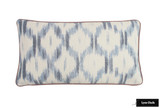 Schumacher Santa Monica Ikat Custom Drapes (shown in China Blue)