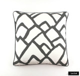 Pillow in Zimba Charcoal Grey with Dark Grey Welting 24 X 24