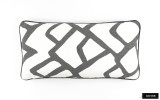 Pillow in Zimba Charcoal Grey with Dark Grey Welting12 X 24