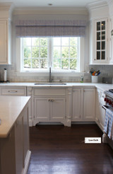 Roman Shade with Separate Box Valance in Mojave Periwinkle on Tint