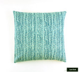 ON SALE -Quadrille Alan Campbell Mojave 18 X 18 Knife Edge Pillow in Turquoise on Tint (Front Only-Made To Order)