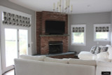   Kelly Wearstler/Lee Jofa Bengal Bazaar Custom Roman Shades in Living Room (shown in Graphite-comes in other colors)