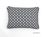 Celerie Kemble Betwixt in Black & White 14 X 20 Pillow with Black Linen Welting