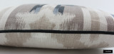 Schumacher Kiribati Ikat Custom Pillows (shown in Linen with Black Welting) 2 Pillow Minimum Order