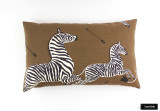 Zebras in Safari Brown Knife Edge Pillow (16 X 26)