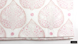 Lotus Double Wide Roman Shade in Custom Colors (Rose Quartz inside lotus, Blossom outside Lotus, Punch small petals)