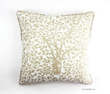 Quadrille Arbre De Matisse Reverse Ecru on Natural pillows self welting (20 X 20)
