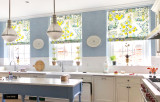  Schumacher Citrus Garden Custom Kitchen Roman Shades (shown in Pool-also comes in Lime and Primary)