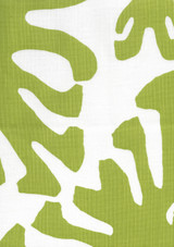 Quadrille Sigourney Large Scale Fabric Jungle Green on White 2470 06