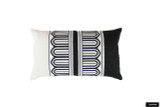 Pillow in Black and White Linen with Arches Trim (14 X 24)