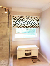 Custom Roman Shade in Zimba in Charcoal by Lynn Chalk 