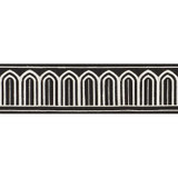 Schumacher Arches Trim White on Black 70766 